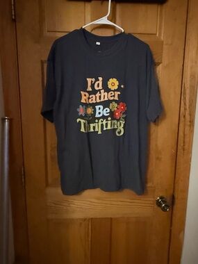 Kids "I'd Rather Be Thrifting" Graphic Tee - Dark Gray
